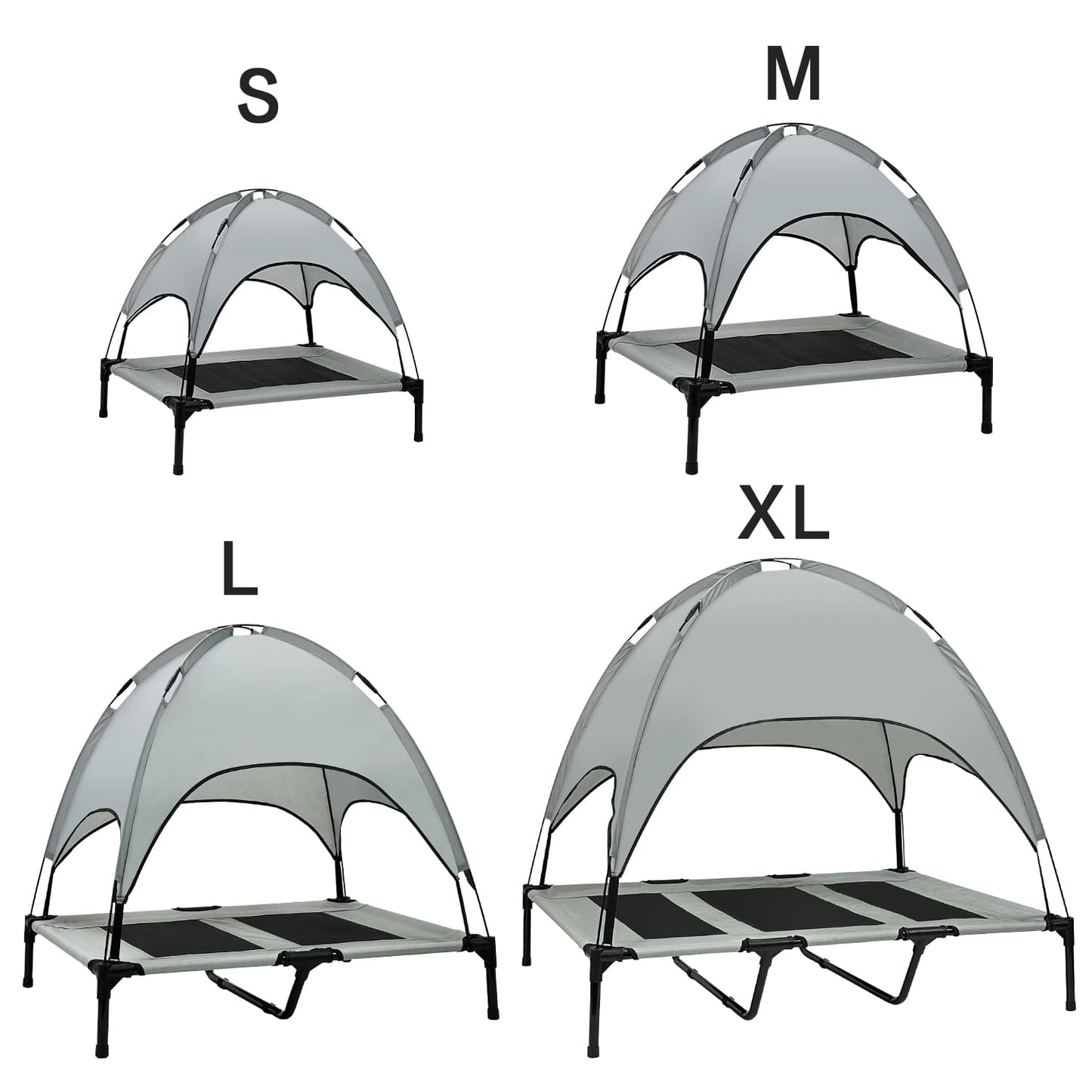 Multi-Functional Breathable Cooling Elevated Dog Bed with Canopy - FunnyPawAir