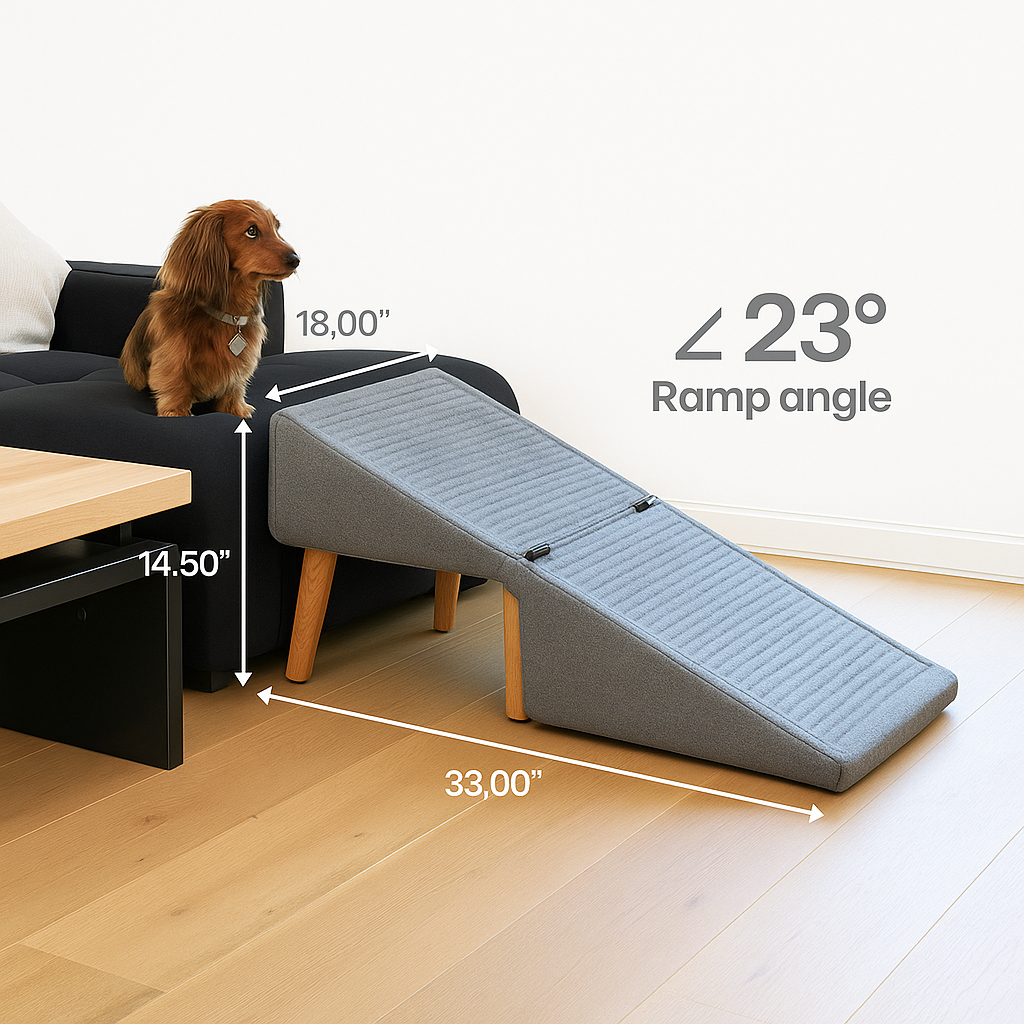2-in-1 Convertible Wooden Home Step Stool Dog Ramp Stairs