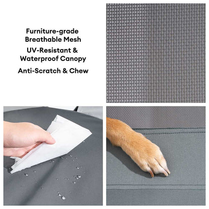 Multi-Functional Breathable Cooling Elevated Dog Bed with Canopy - FunnyPawAir