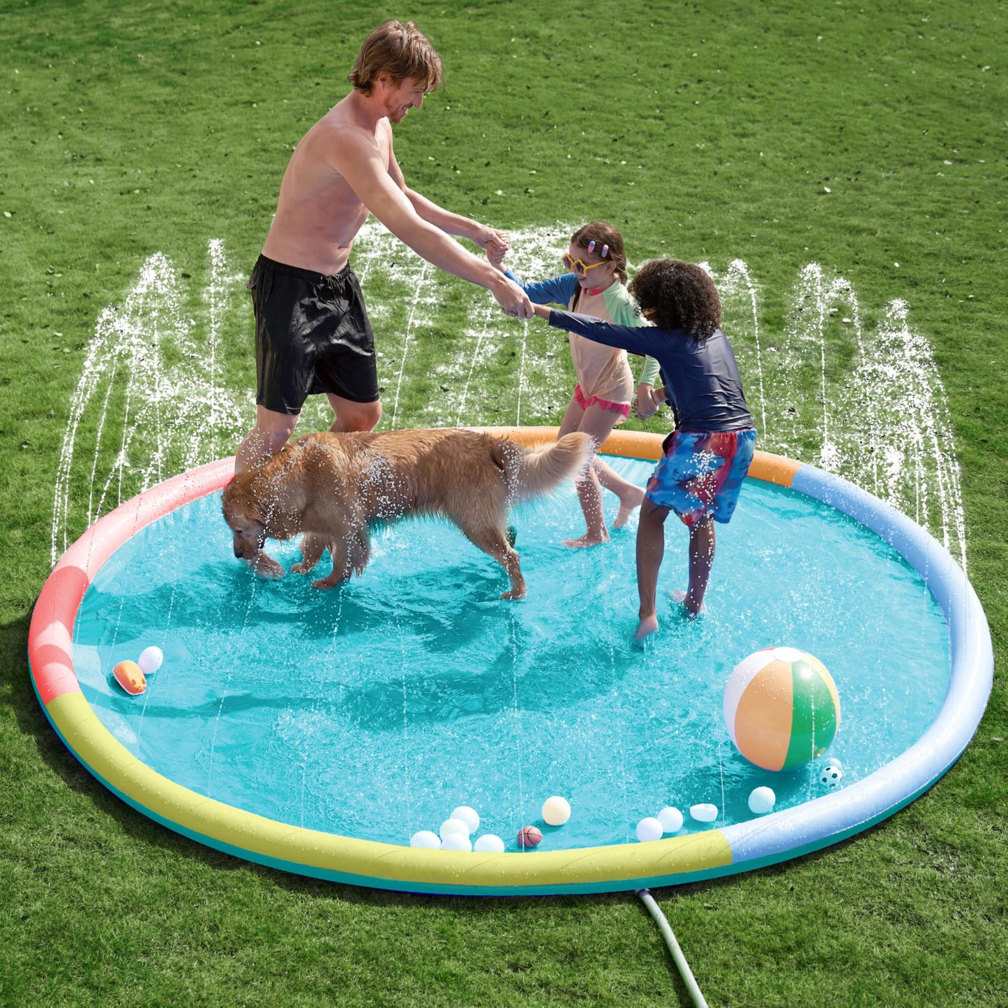 FunnyFuzzion Non-Slip Splash Pad Sprinkler