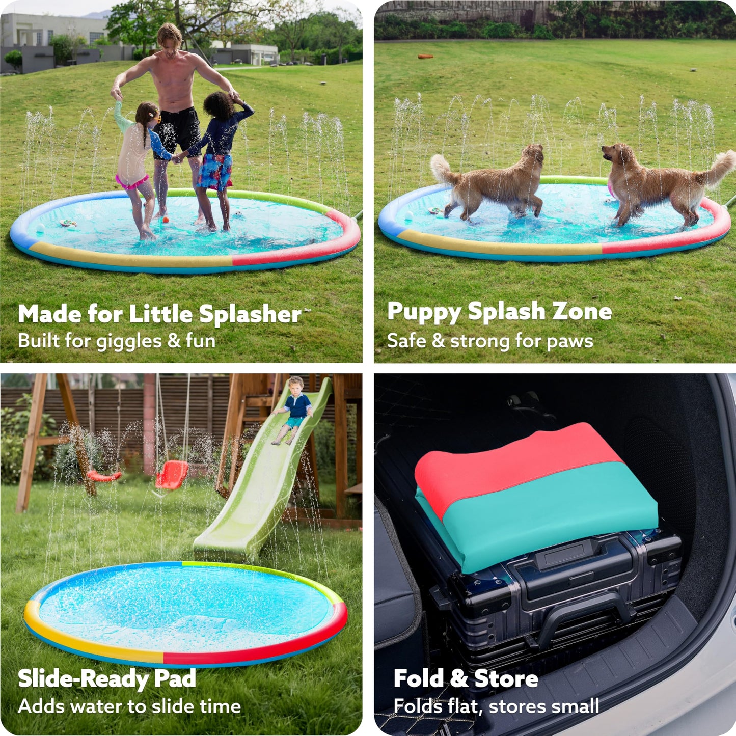 FunnyFuzzion Non-Slip Splash Pad Sprinkler