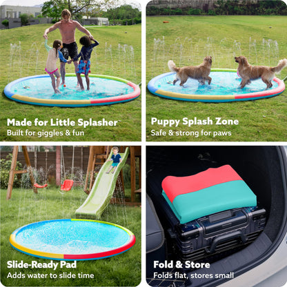FunnyFuzzion Non-Slip Splash Pad Sprinkler