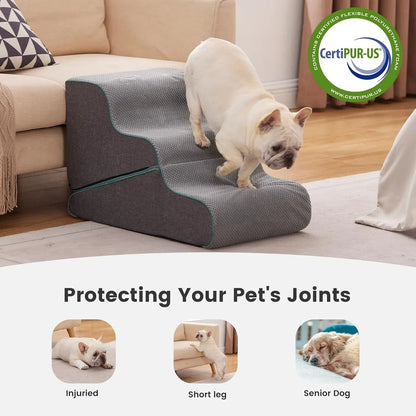 Multifunctional 2-in-1 Foldable Dog Stairs with Ramp Mode