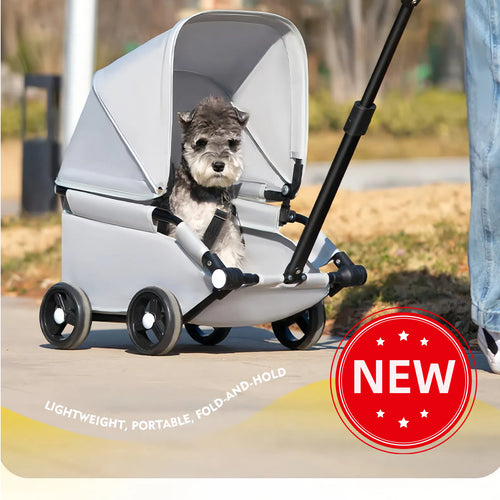 Lightweight Compact Foldable Small and Medium Dogs Pet Stroller with Three-Block Sunshade Canopy
