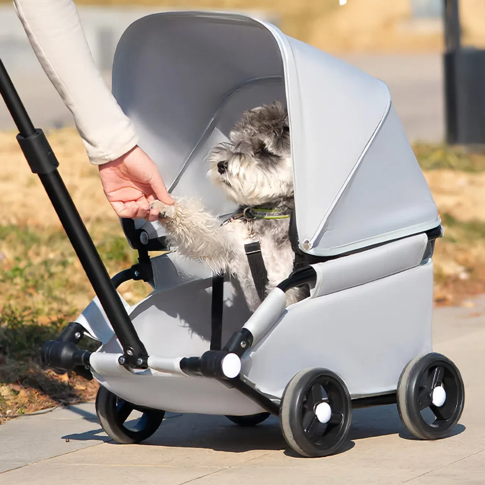 Lightweight Compact Foldable Small and Medium Dogs Pet Stroller with Three-Block Sunshade Canopy