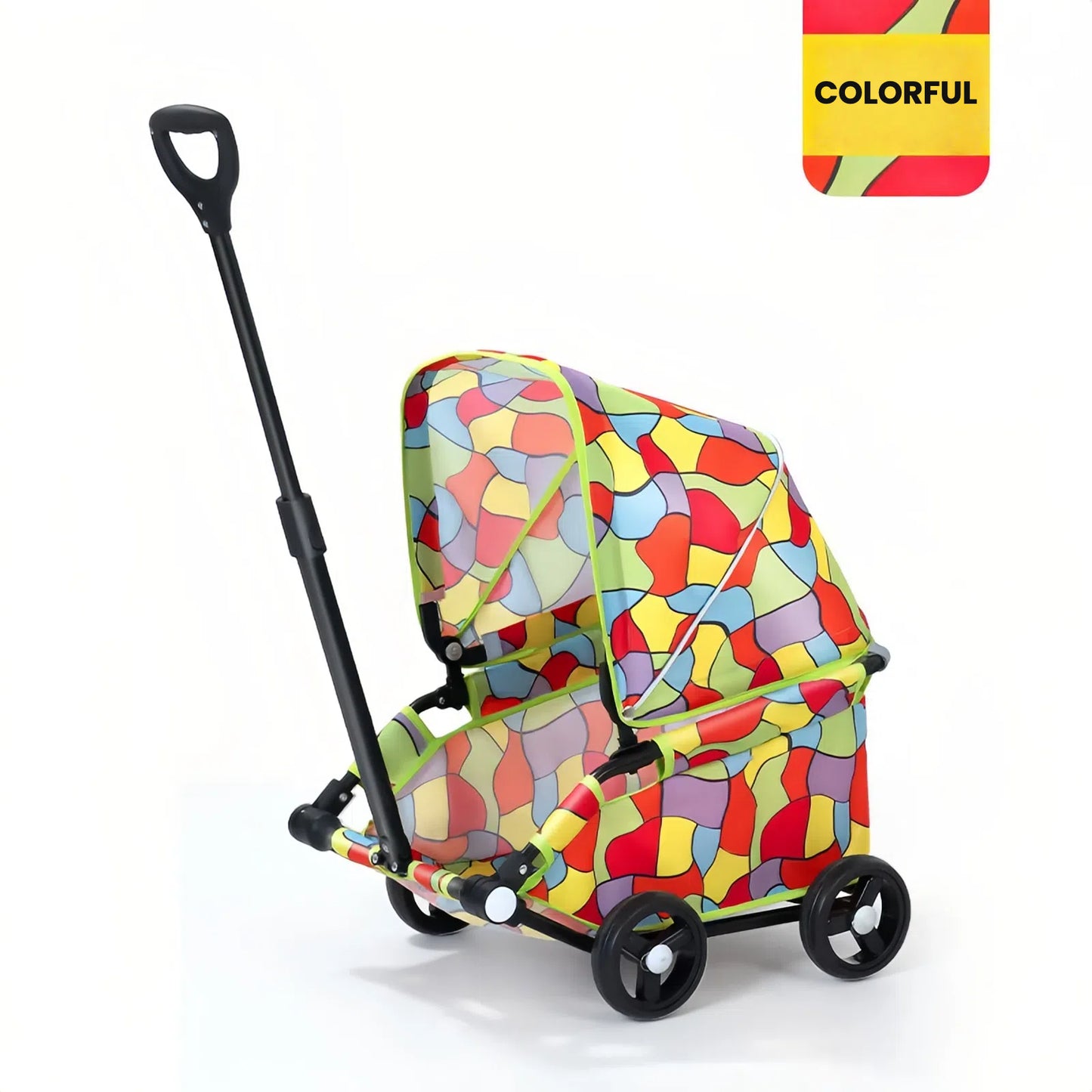 Lightweight Compact Foldable Small and Medium Dogs Pet Stroller with Three-Block Sunshade Canopy
